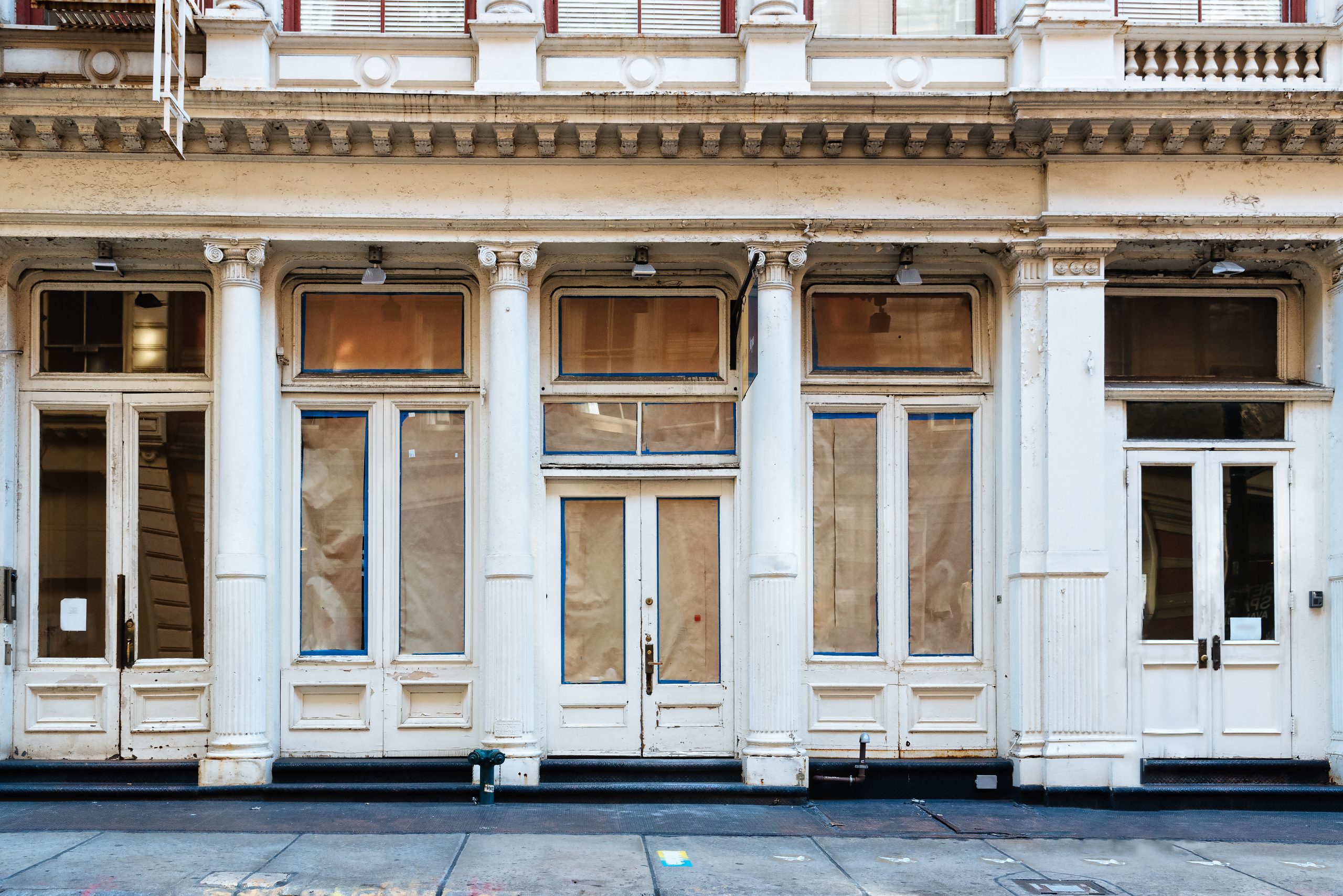 Luxury old storefront in remodeling in New York City